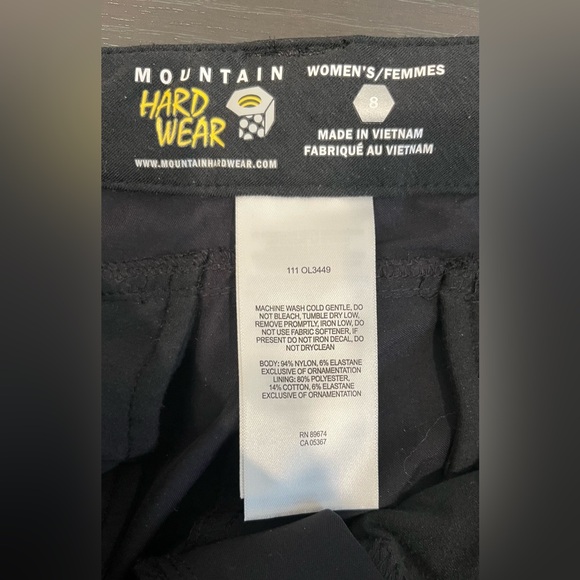 NWT Mountain Hardwear La Strada Pedal Pusher Capri Pants Hiking Black Women 8 - Picture 5 of 9